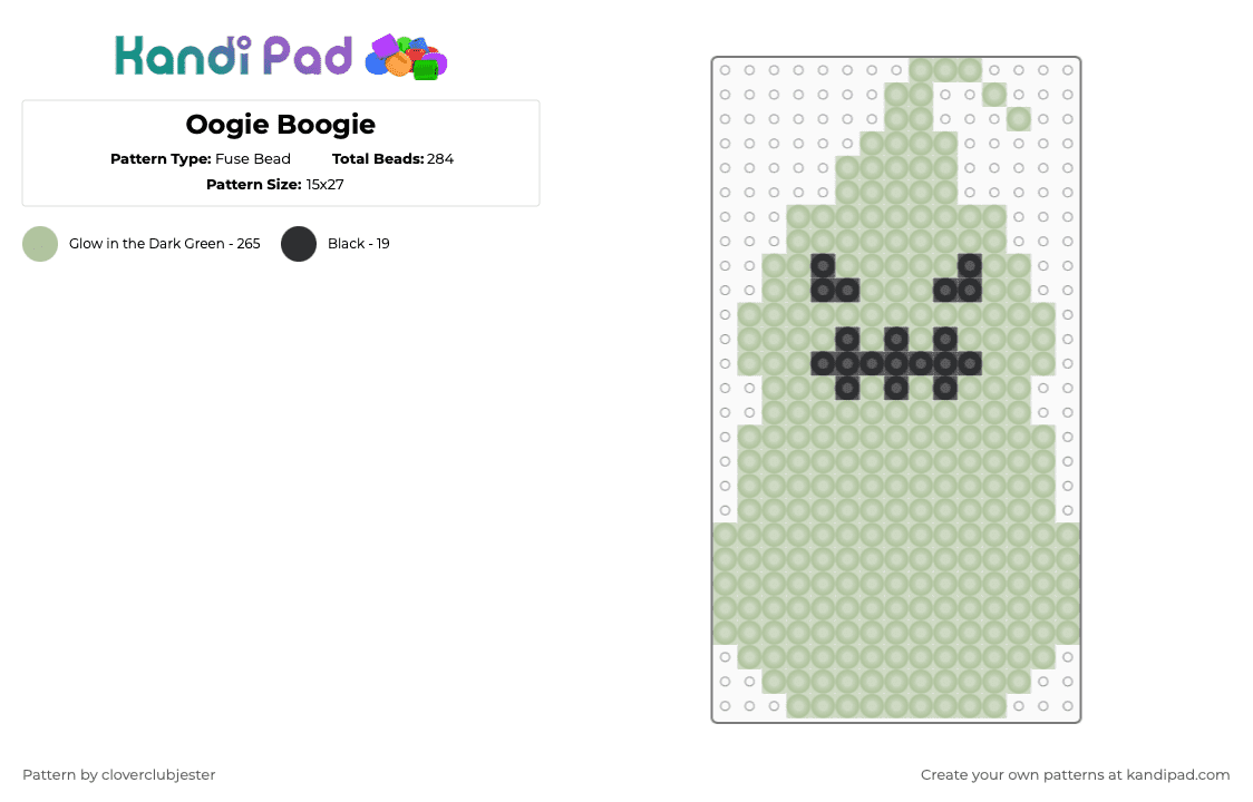 Oogie Boogie - Fuse Bead Pattern by cloverclubjester on Kandi Pad - beige