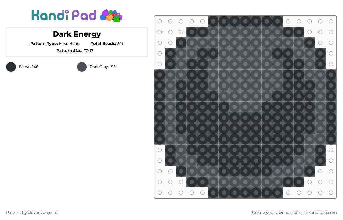 Dark Energy - Fuse Bead Pattern by cloverclubjester on Kandi Pad - black,gray