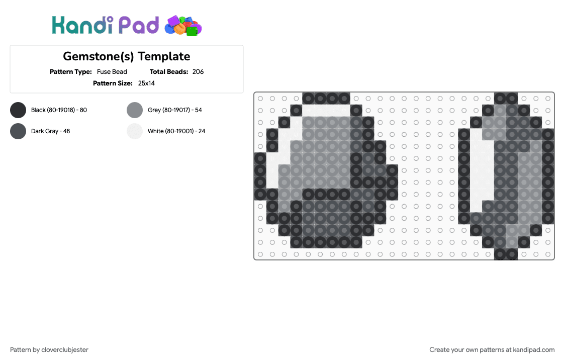 Gemstone(s) Template - Fuse Bead Pattern by cloverclubjester on Kandi Pad - 