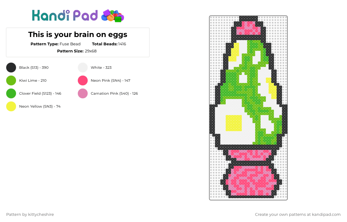 This is your brain on eggs - Fuse Bead Pattern by kittycheshire on Kandi Pad - green,lava lamp,egg