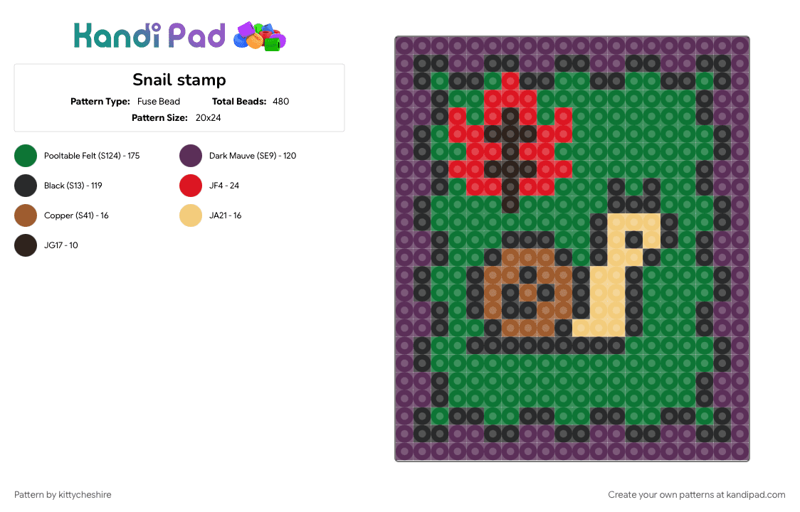 Slug Experiments Snail stamp Fuse Bead Pattern - Kandi Pad | Kandi Patterns, Fuse Bead ...