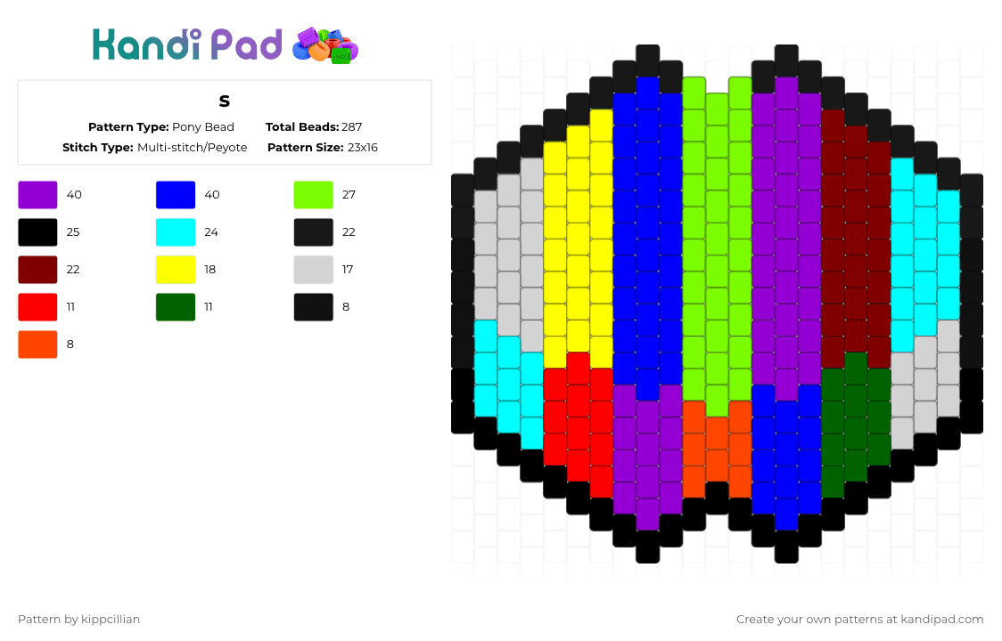 S Pony Bead Pattern - Kandi Pad | Kandi Patterns, Fuse Bead Patterns ...