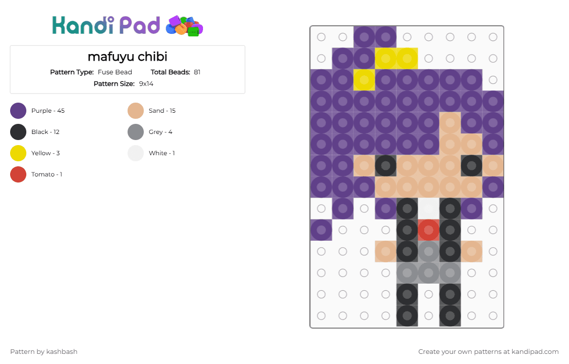 mafuyu chibi - Fuse Bead Pattern by kashbash on Kandi Pad - beige,purple,mafuyu,asahina,chibi,mafuyu asahina,pjsk,project sekai,music,vocaloid