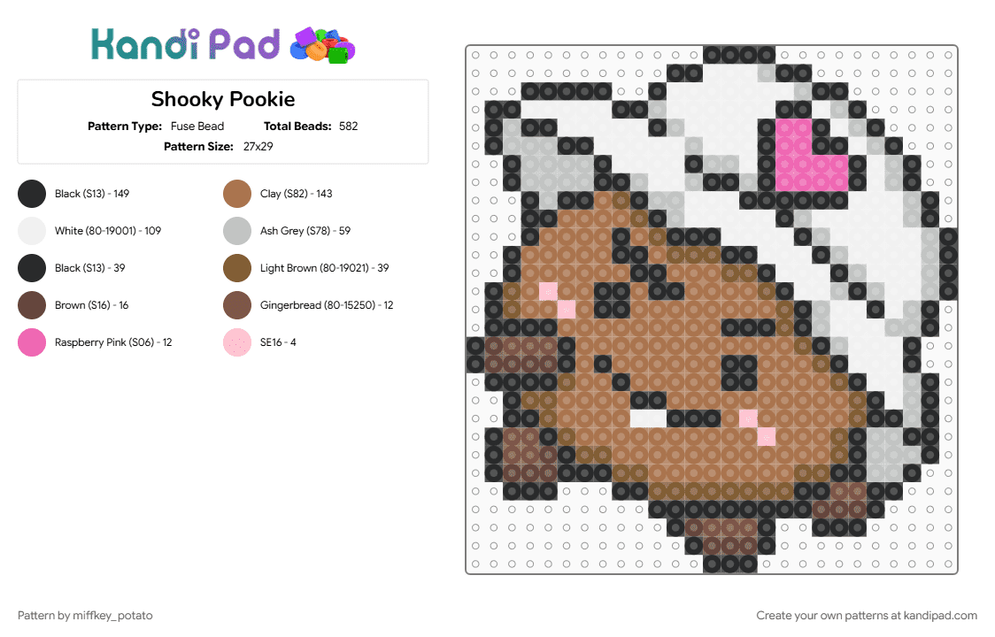 Shooky Pookie - Fuse Bead Pattern by miffkey_potato on Kandi Pad - bt21, bts, kpop, shooky, suga, tan