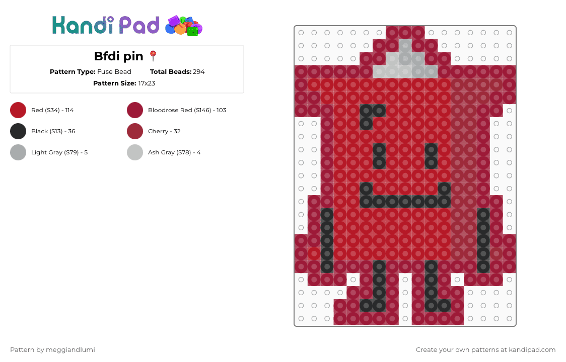 Bfdi pin 📍 Fuse Bead Pattern - Kandi Pad | Kandi Patterns, Fuse Bead ...