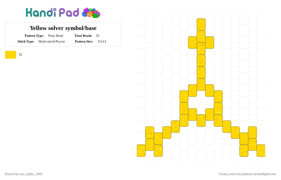 Yellow solver symbol/base - Pony Bead Pattern by cyn_mykx_1001 on Kandi Pad - yellow