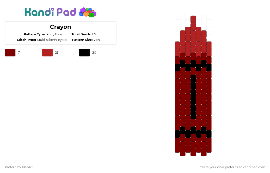 Crayon - Pony Bead Pattern by blab123 on Kandi Pad - brown
