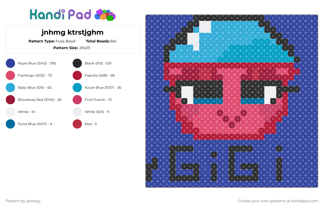 jnhmg ktrstjghm - Fuse Bead Pattern by gloorpy on Kandi Pad - 