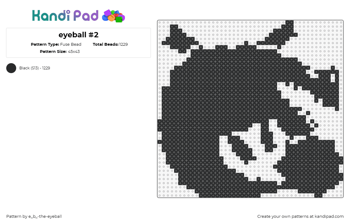 eyeball #2 - Fuse Bead Pattern by e_b_-the-eyeball on Kandi Pad - grump,how to train your dragon,silhouette,character,cartoon,animation,expressive