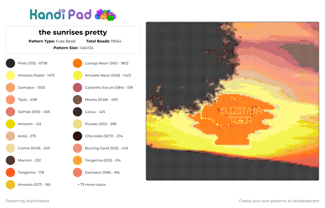 the sunrises pretty - Fuse Bead Pattern by elizinhatoca on Kandi Pad - cotdsunrises