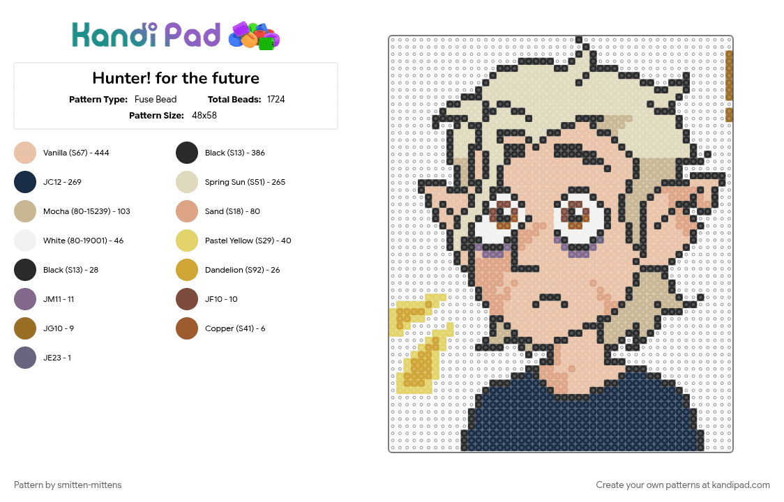 Hunter! for the future - Fuse Bead Pattern by smitten-mittens on Kandi Pad - beige, purple, the owl house