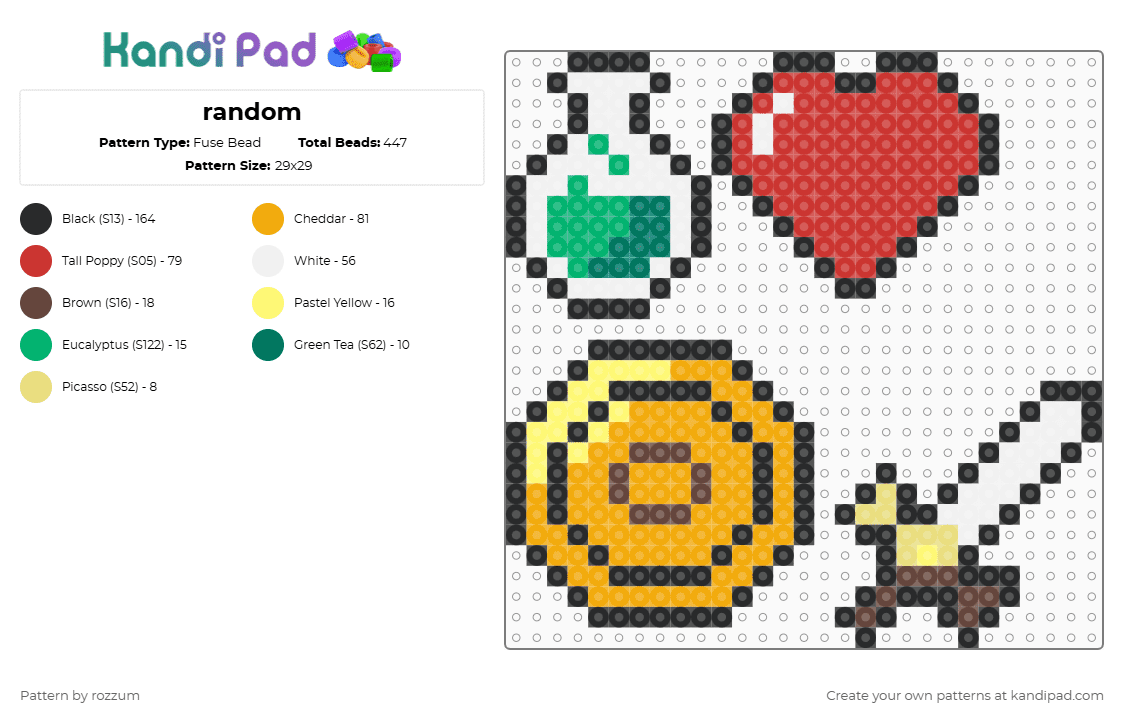 random - Fuse Bead Pattern by rozzum on Kandi Pad - red,orange