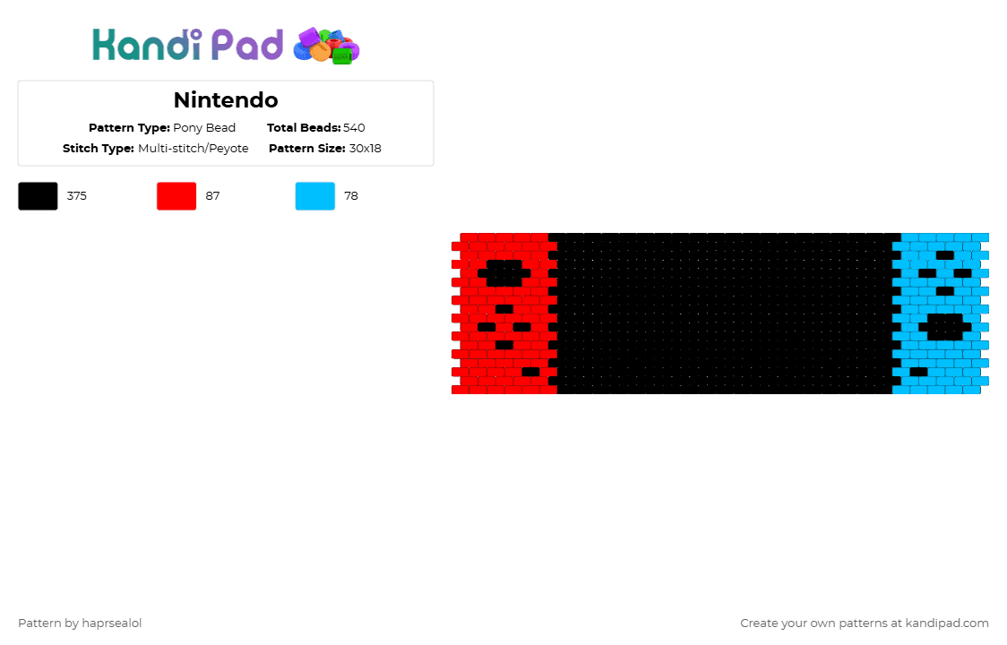 Nintendo Repeating Pattern Nintendo Pony Bead Pattern - Kandi Pad | Kandi Patterns, Fuse Bead ...