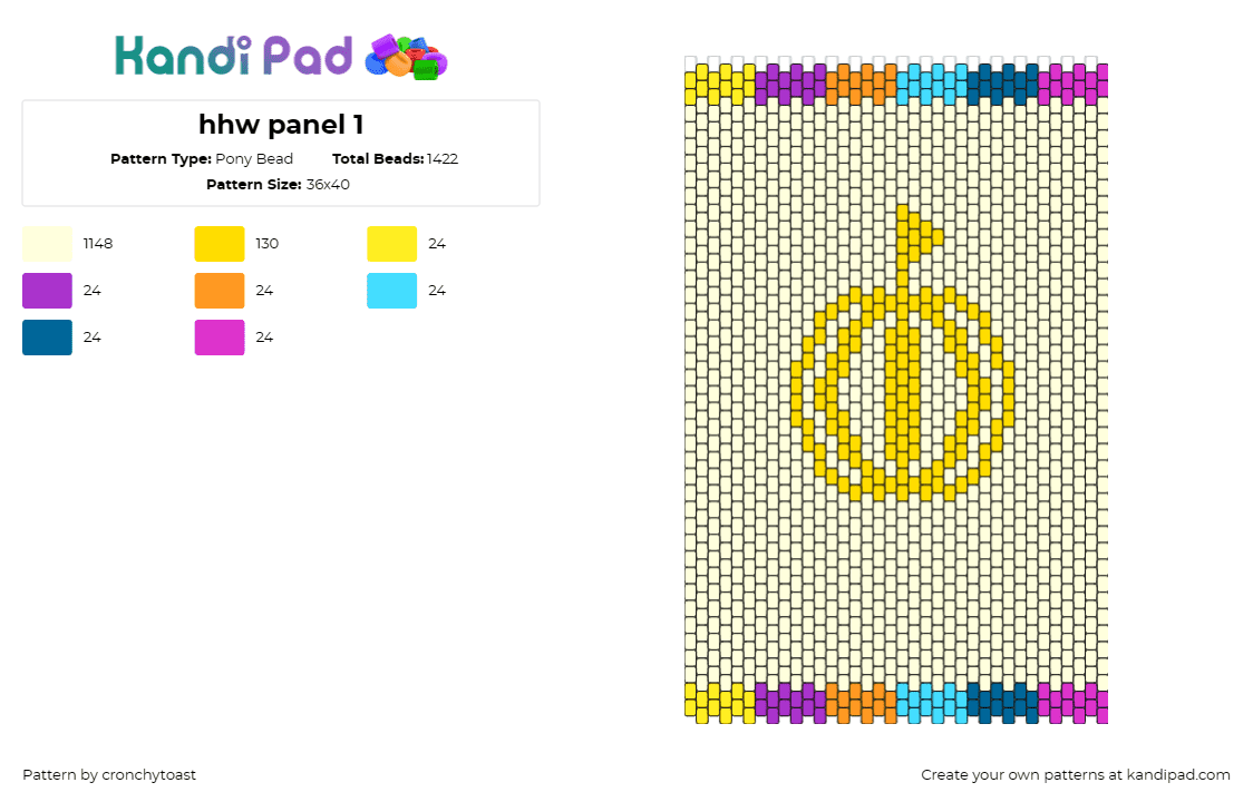 hhw panel 1 - Pony Bead Pattern by cronchytoast on Kandi Pad - 