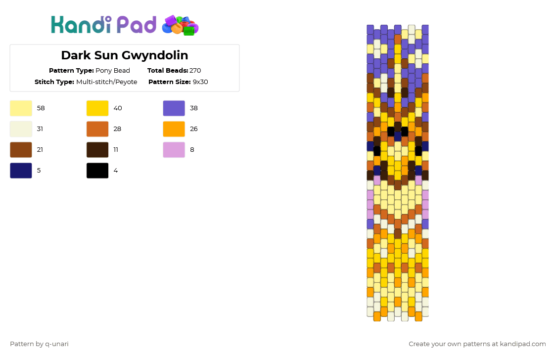 Dark Sun Gwyndolin - Pony Bead Pattern by q-unari on Kandi Pad - yellow,orange,blue,dark souls,gwyndolin,dark sun gwyndolin,fromsoft,fromsoftware