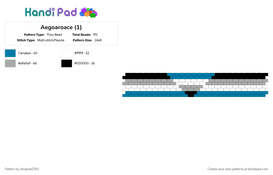 Aegoaroace (1) - Pony Bead Pattern by shrapnel2763 on Kandi Pad - ace, aego, aegoaroace, aegoromantic, aegosexual, aroace, asexual, beige, blue, pride