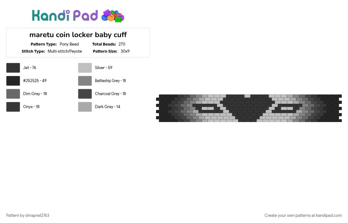 maretu coin locker baby cuff - Pony Bead Pattern by shrapnel2763 on Kandi Pad - beige, coin locker baby, hatsunemiku, maretu, miku, music, vocaloid, vsynth