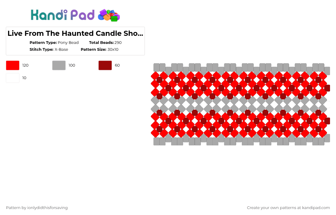 Live From The Haunted Candle Shop lemon demon x base - Pony Bead Pattern by shrapnel2763 on Kandi Pad - beige,red,livefromthehauntedcandleshop,lfthcs,lemon demon,lemondemon,music,album