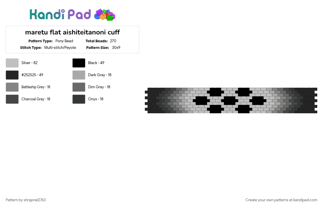 maretu flat aishiteitanoni cuff - Pony Bead Pattern by shrapnel2763 on Kandi Pad - aishiteitanoni, beige, hatsune miku, maretu, miku, music, vocaloid, vsynth