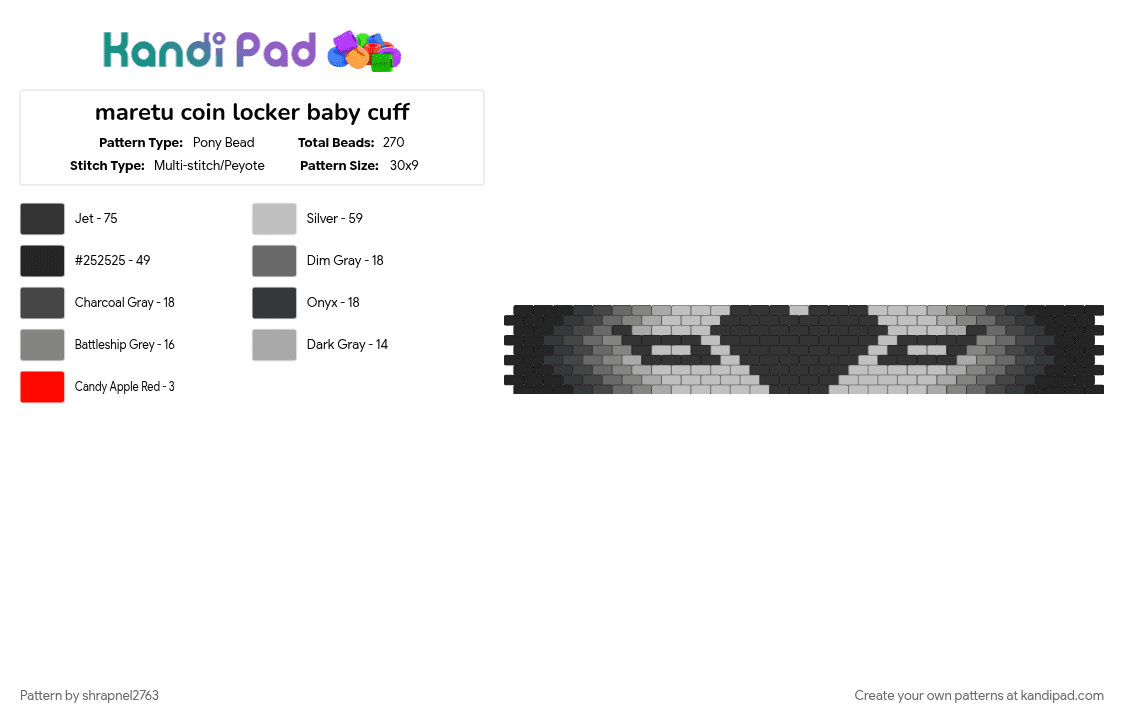 maretu coin locker baby cuff - Pony Bead Pattern by shrapnel2763 on Kandi Pad - beige, coin locker baby, hatsunemiku, maretu, miku, music, vocaloid, vsynth