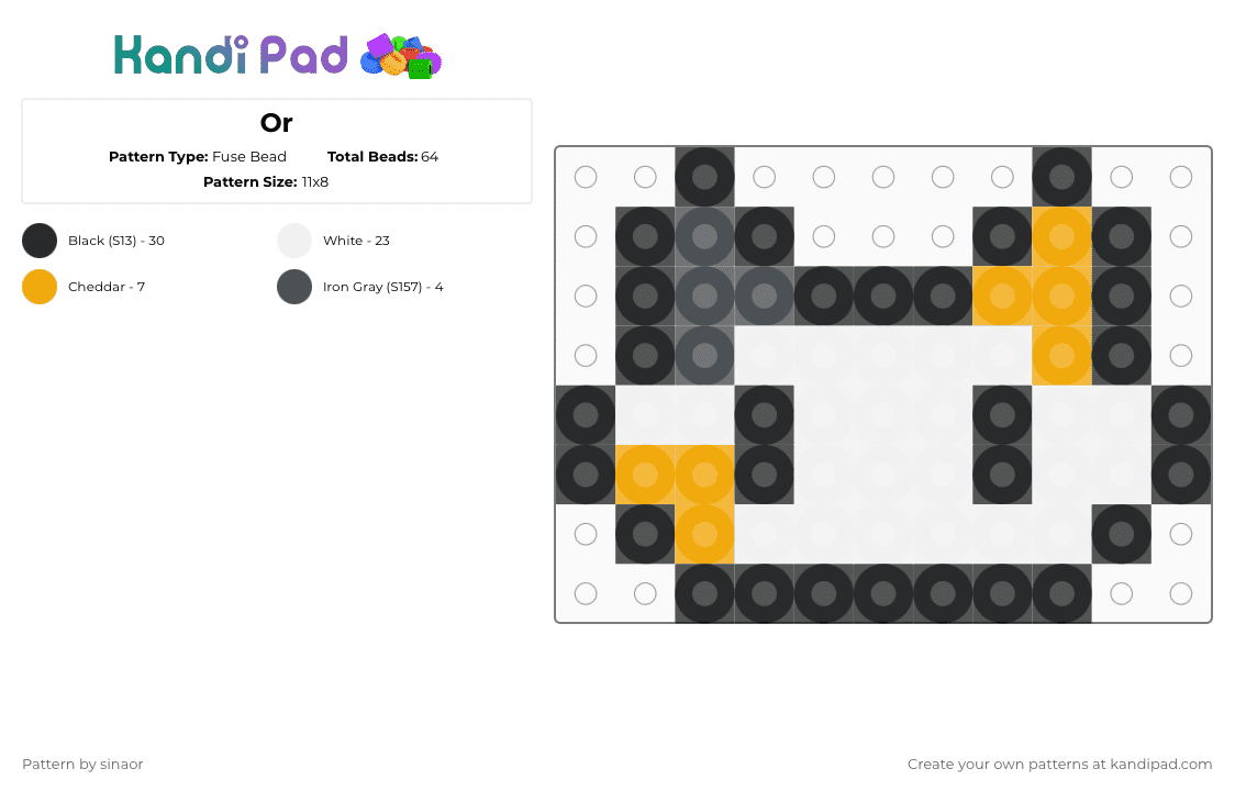 Or Fuse Bead Pattern - Kandi Pad | Kandi Patterns, Fuse Bead Patterns ...