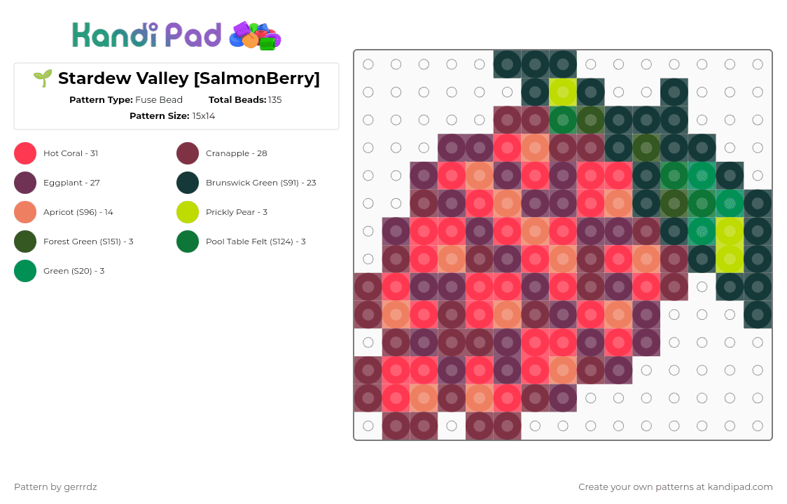 🌱 Stardew Valley [SalmonBerry] - Fuse Bead Pattern by gerrrdz on Kandi Pad - brown,pink,red,stardew valley,games