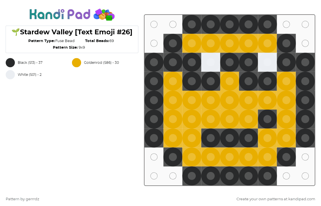 🌱Stardew Valley [Text Emoji #26] - Fuse Bead Pattern by gerrrdz on Kandi Pad - orange,stardew valley,emoji
