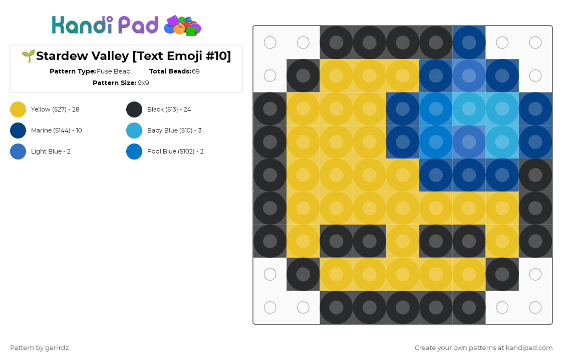 🌱Stardew Valley [Text Emoji #10] - Fuse Bead Pattern by gerrrdz on Kandi Pad - emoji, stardew valley, yellow