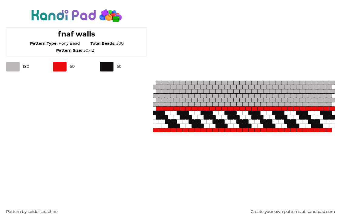 fnaf walls - Pony Bead Pattern by spider-arachne on Kandi Pad - five nights at freddys,video game