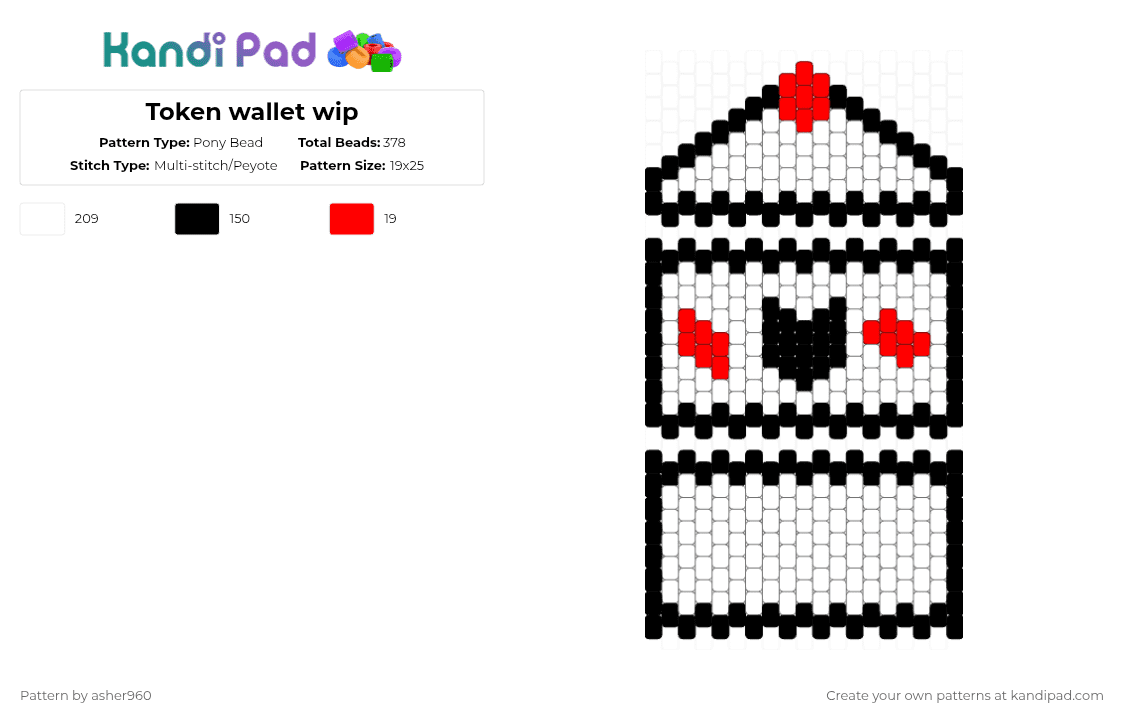 Token wallet wip - Pony Bead Pattern by asher960 on Kandi Pad - white