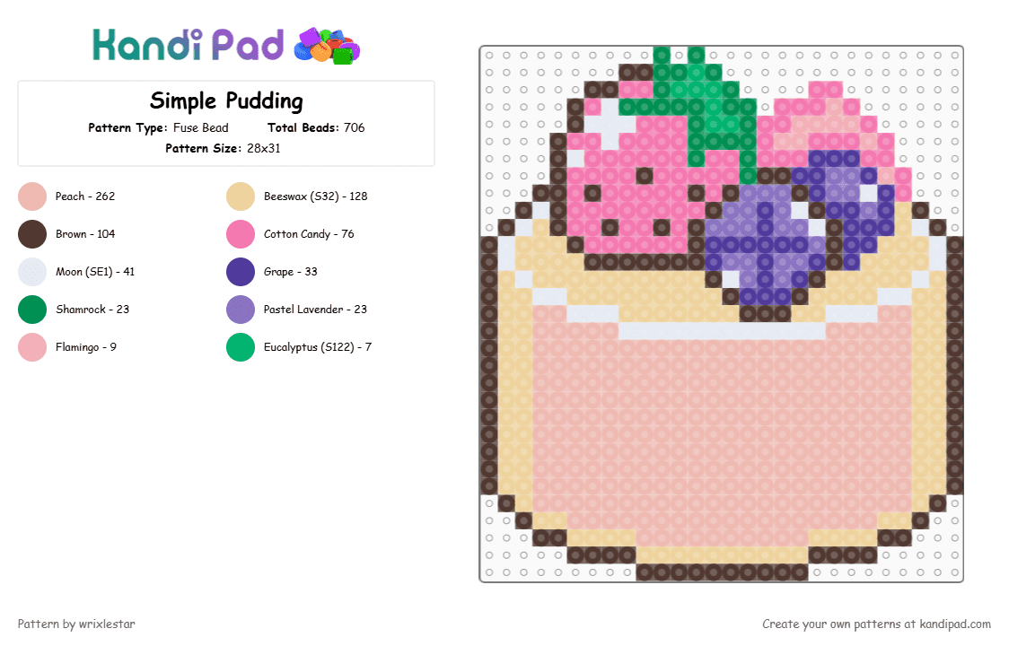 Simple Pudding - Fuse Bead Pattern by wrixlestar on Kandi Pad - brown,beige