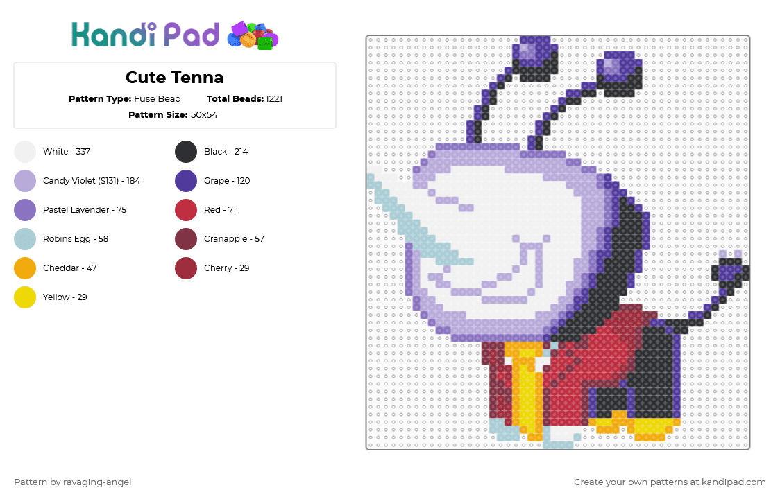 Cute Tenna - Fuse Bead Pattern by ravaging-angel on Kandi Pad - purple,pink,blue,red,tenna,deltarune,mr ant tenna
