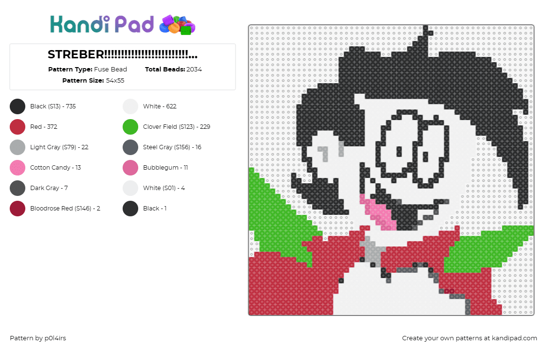 STREBER!!!!!!!!!!!!!!!!!!!!!!!!!!!!!!!!!!!!!!!!!!!!!!!!!!! - Fuse Bead Pattern by p0l4irs on Kandi Pad - streber,spooky month,vampire,character,cartoon,animated,playful,expressive,hallo