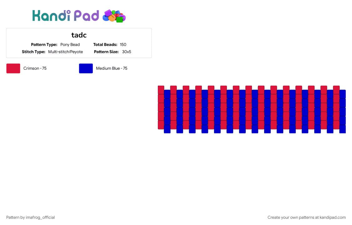tadc - Pony Bead Pattern by imafrog_official on Kandi Pad - cuff, kandi, purple, red, tadc, the amazing digital circus