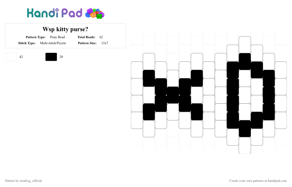 XD scene charm - Pony Bead Pattern by imafrog_official on Kandi Pad - black,white,xd,charm,scene