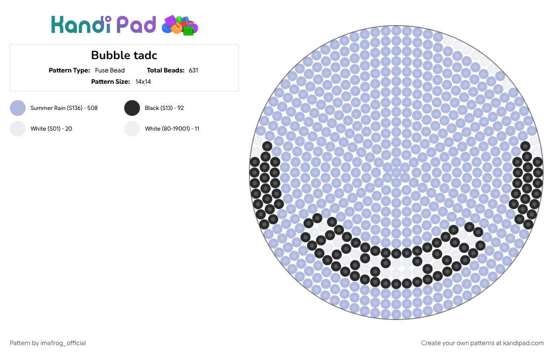 Bubble tadc - Fuse Bead Pattern by imafrog_official on Kandi Pad - bubble, bubble tadc, idkwhattoputhere, pink, tadc, tadc bubble, the amazing digital circus