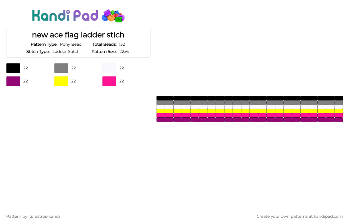 new ace flag ladder stich - Pony Bead Pattern by its_astros-kandi on Kandi Pad - pink,ace,new,pride,inclusive