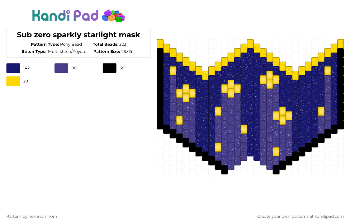 Subzero Mask Pony Bead Patterns - Gallery - Kandi Pad | Kandi Patterns ...