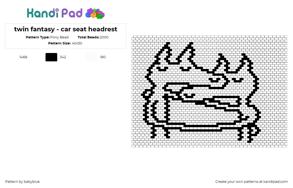 twin fantasy - car seat headrest - Pony Bead Pattern by babyblue on Kandi Pad - twin fantasy,car seat headrest,music,band