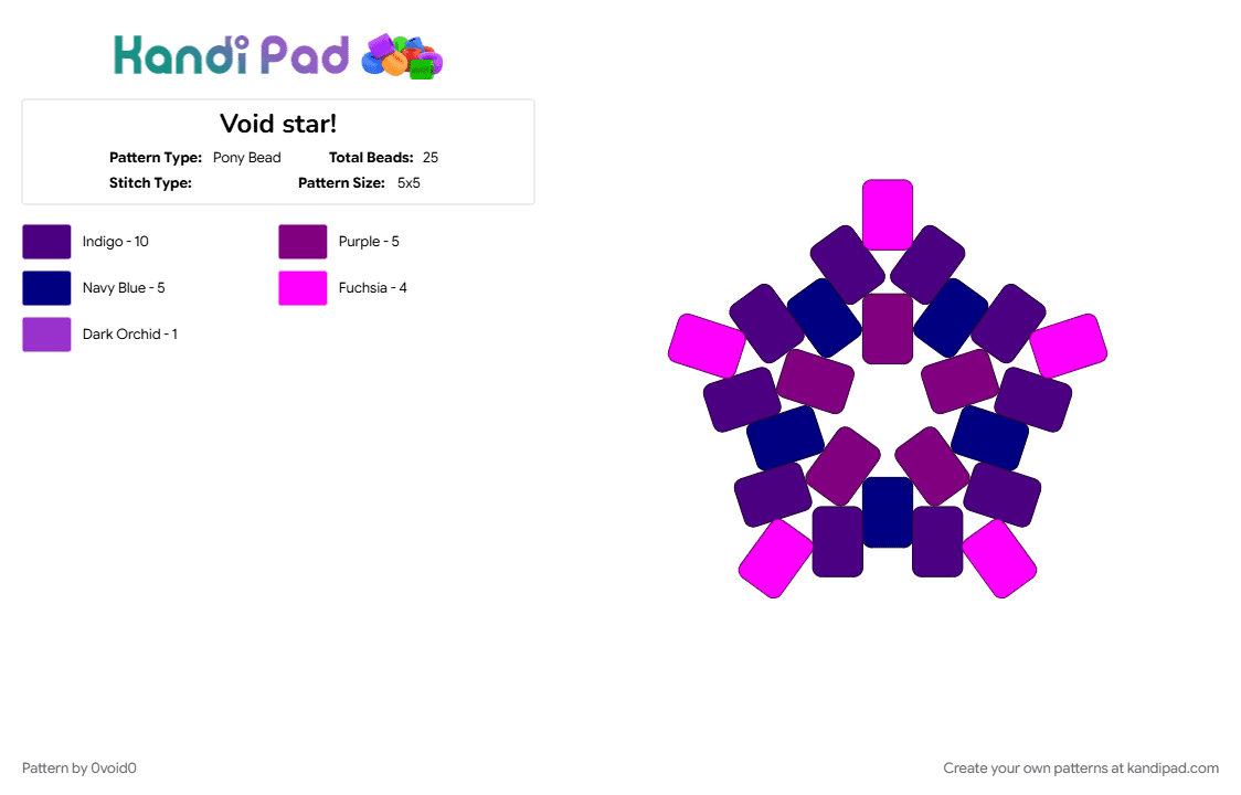 Void star! - Pony Bead Pattern by 0void0 on Kandi Pad - pink, purple