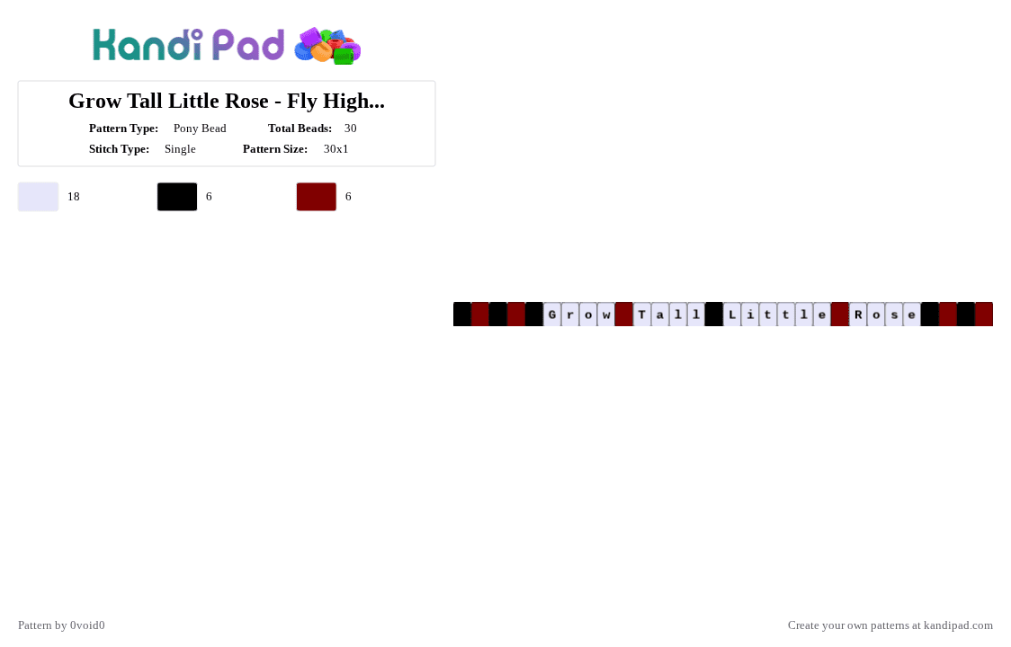 Grow Tall Little Rose - Fly High Little Butterfly p2 - Pony Bead Pattern by 0void0 on Kandi Pad - white