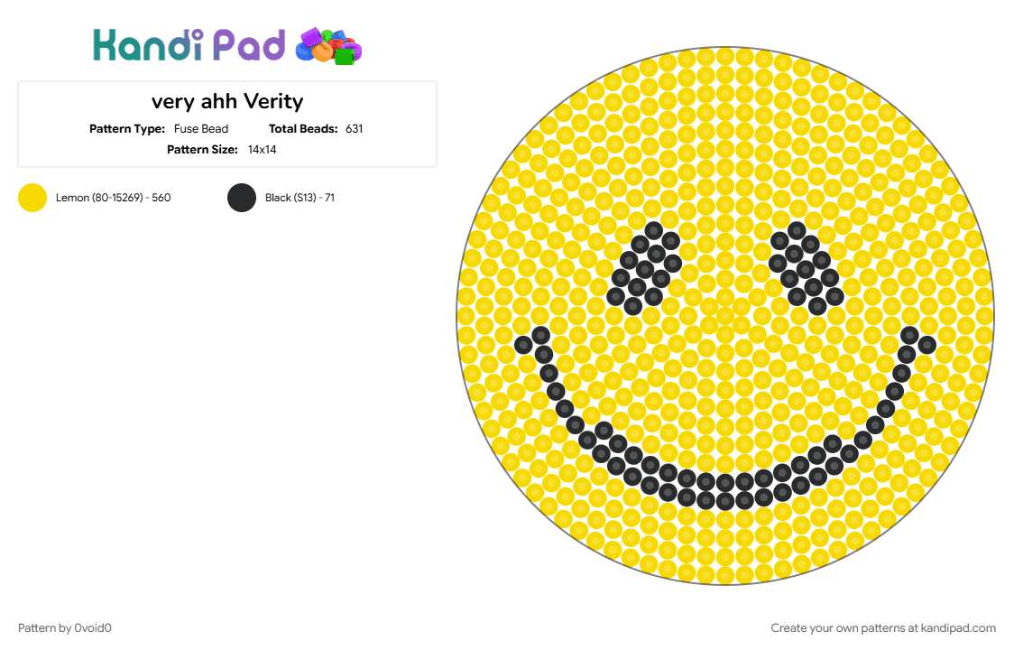 very ahh Verity - Fuse Bead Pattern by 0void0 on Kandi Pad - ball, character, horror minecraft, minecraft, sicitd, something is coming in 3 days, thatmob, verity, yellow