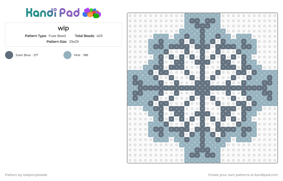Discarded Trash from COTD - Fuse Bead Pattern by ieatponybeads on Kandi Pad - gray,light blue,cotdicy