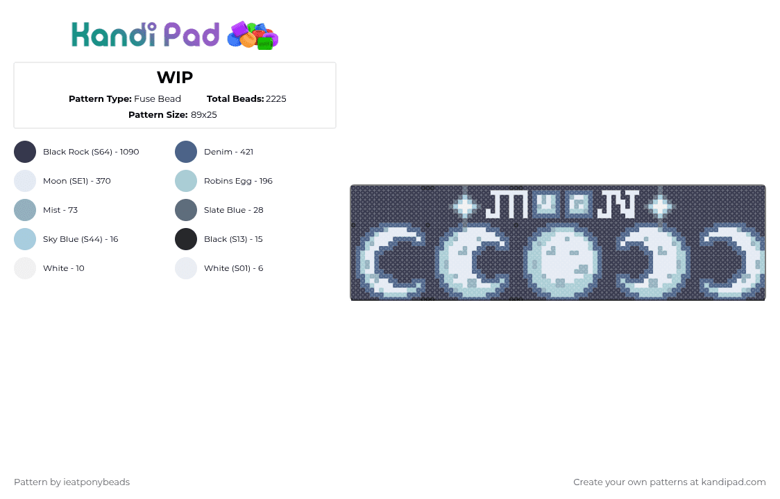 Moon Phases - Fuse Bead Pattern by ieatponybeads on Kandi Pad - purple
