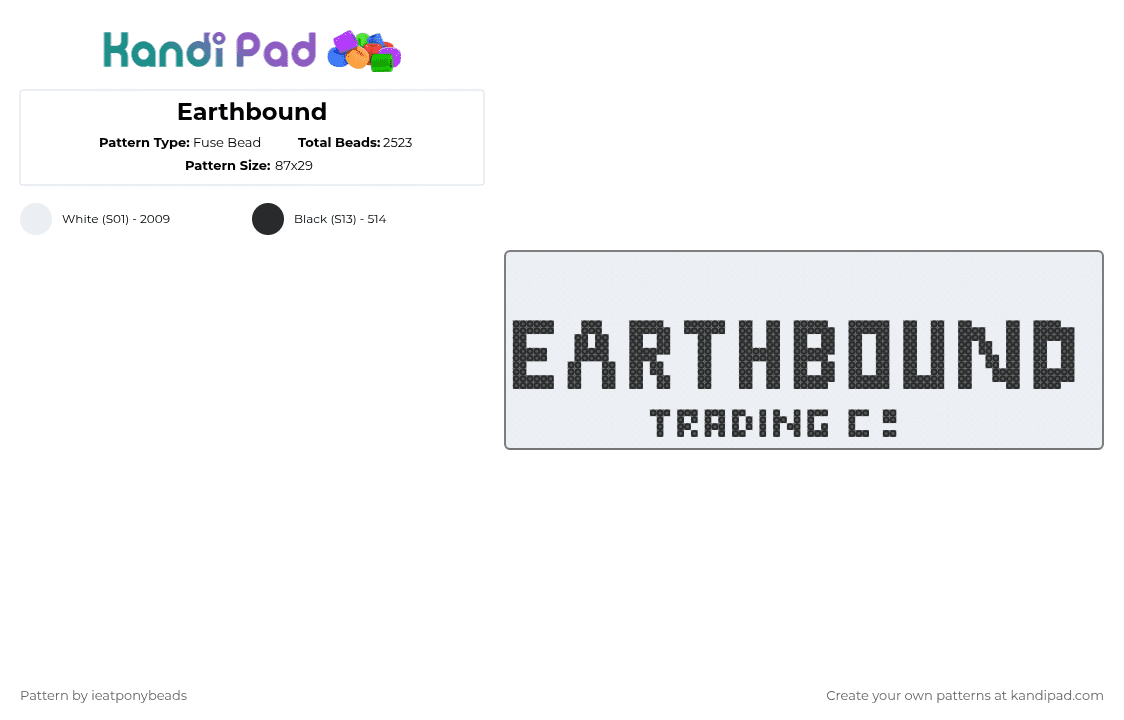 Earthbound - Fuse Bead Pattern by ieatponybeads on Kandi Pad - white,cotdclothingstores,earthbound,clothing,store,shoping,cottagecore,core,aesthetic