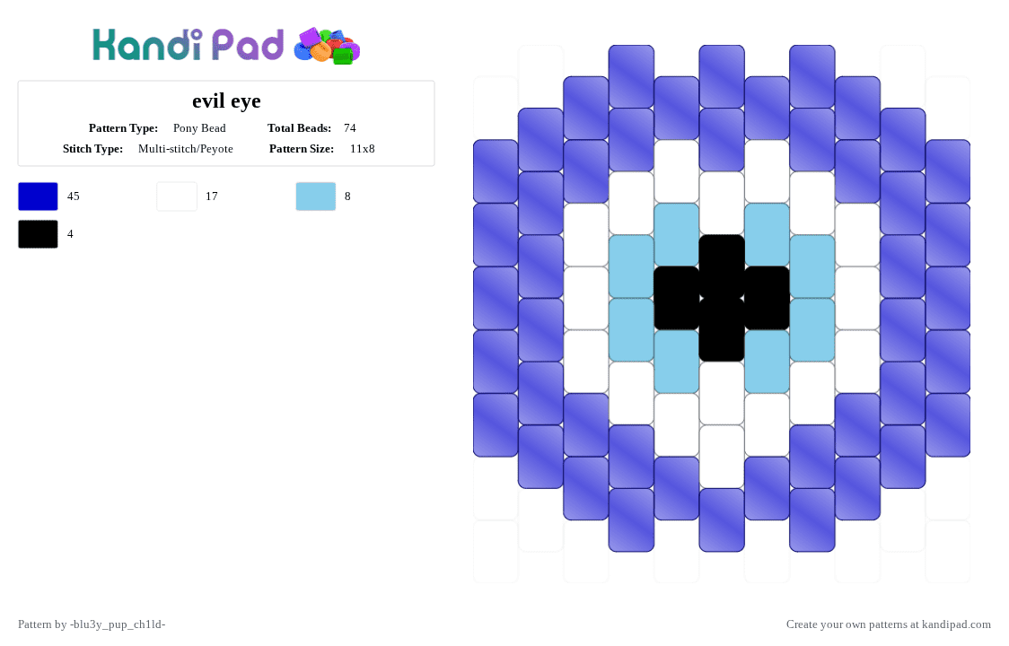 evil eye - Pony Bead Pattern by -vox- on Kandi Pad - purple