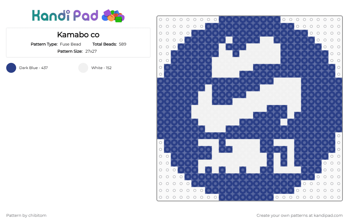 Kamabo co - Fuse Bead Pattern by chibitom on Kandi Pad - blue,splatoon