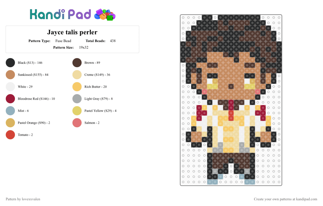 Jayce talis perler - Fuse Bead Pattern by lovexxvalen on Kandi Pad - brown,tan,beige,arcane,jaycetalis,jayce,leagueoflegends,jayvik