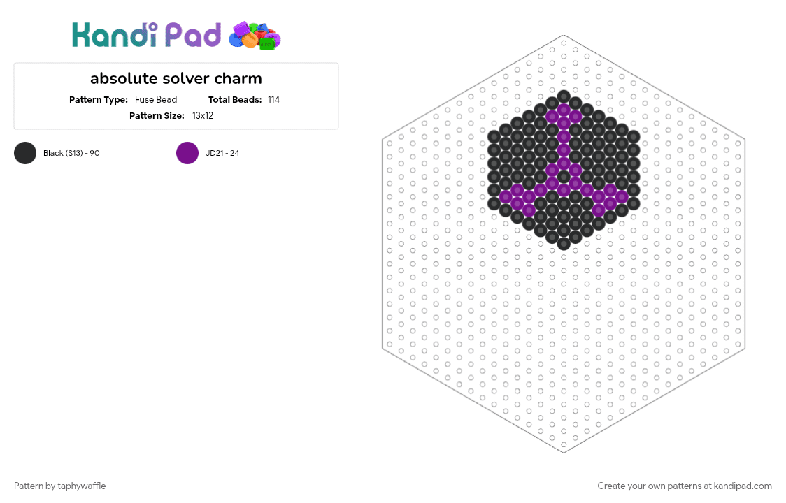 absolute solver charm - Fuse Bead Pattern by taphywaffle on Kandi Pad - black, character, charm, cyn, gaming, murder drones, uzi, uzi doorman, uzi murder drones