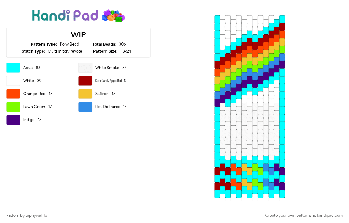 WIP pack of rainbow belts - Pony Bead Pattern by taphywaffle on Kandi Pad - colorful, cute, food, light blue, panel, rainbow, red, stripes, sweets